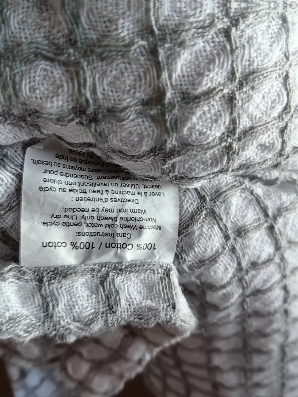 White Waffle Knit Shower Curtain